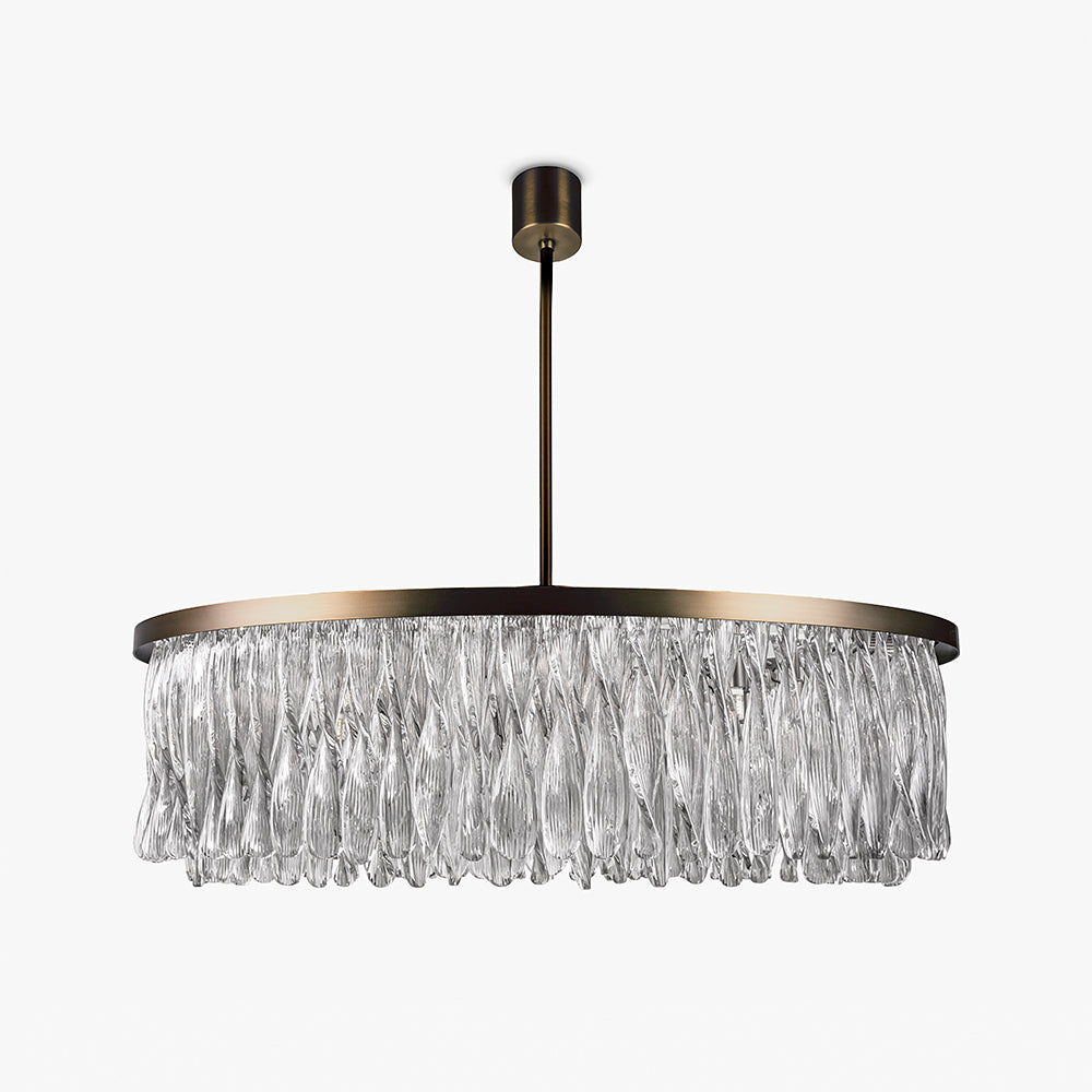 Triple Drum Ribbon Chandelier