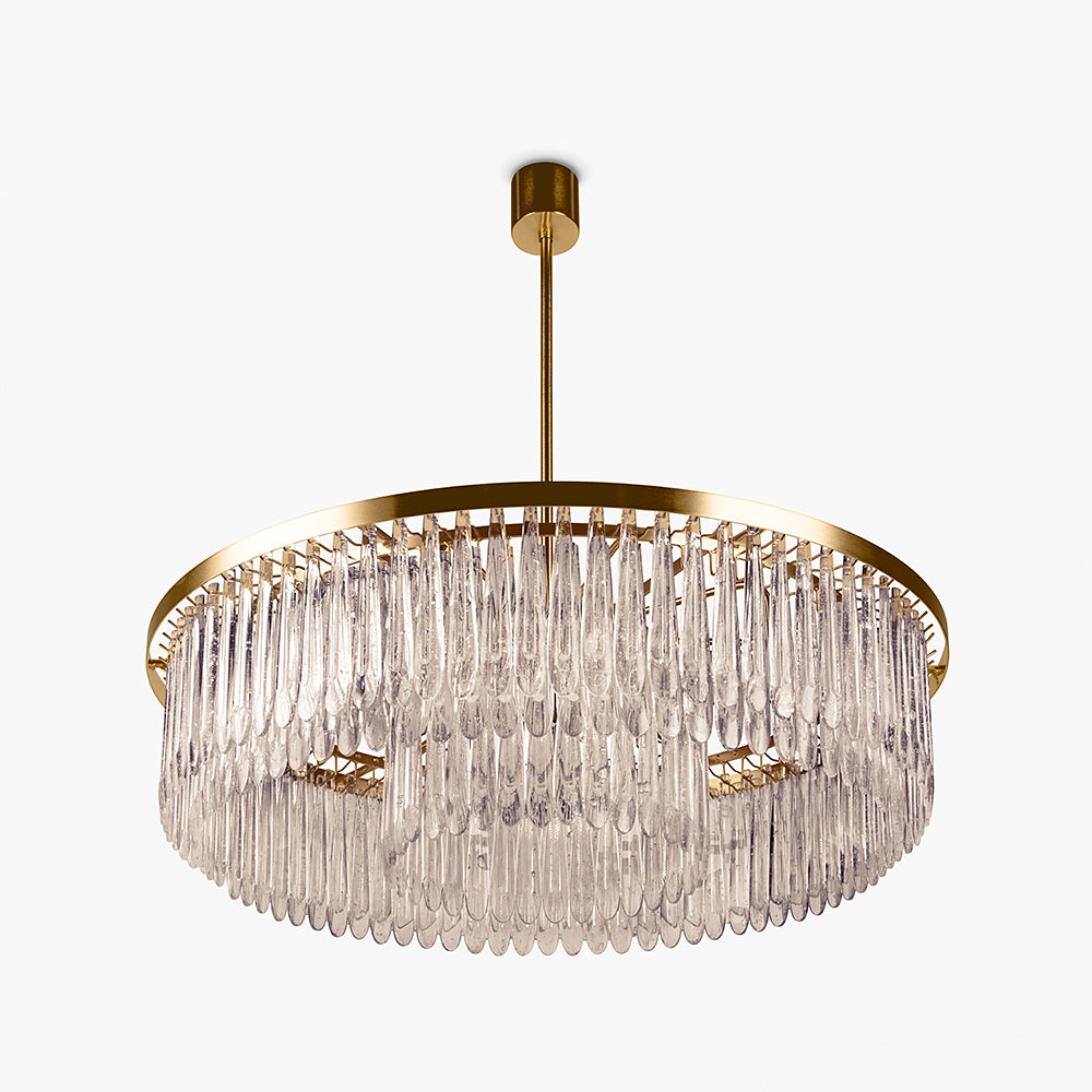 Triple Drum Droplet Chandelier