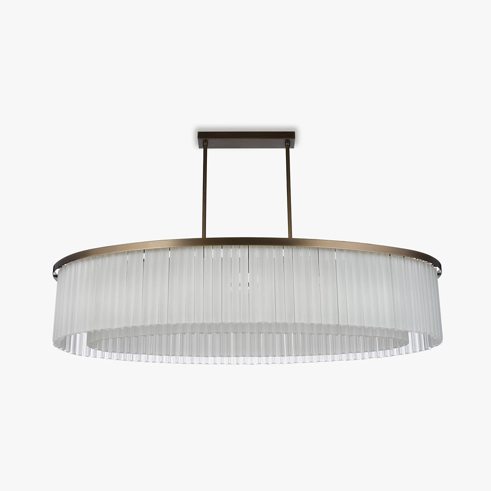 Large Double Drum Oval Chandelier