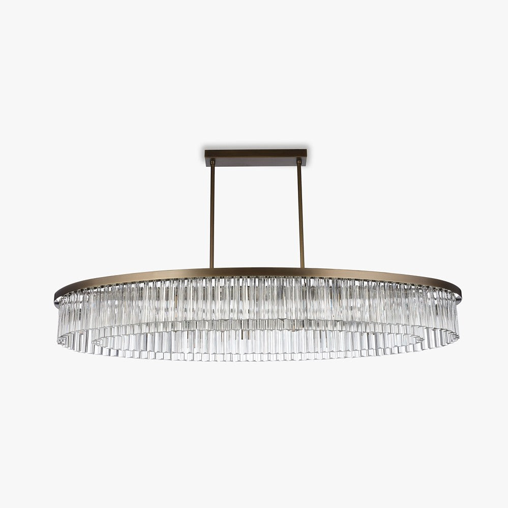 Small Double Drum Oval Chandelier